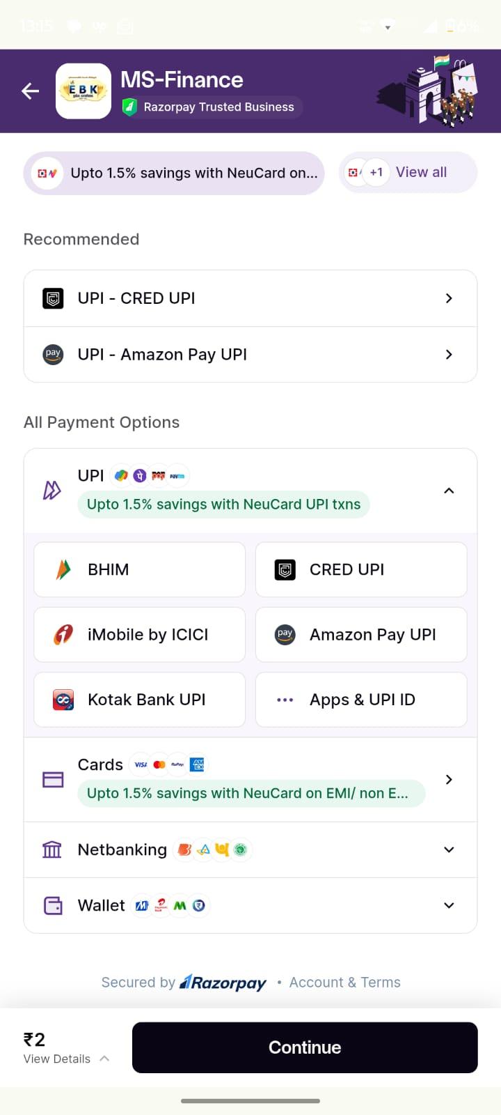 RazorPay Page